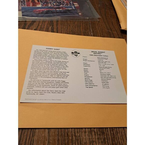 1989 Harry Gant Autographed NASCAR Driver Card Skoal Bandit Racing 6x9 Vintage - Picture 3 of 5
